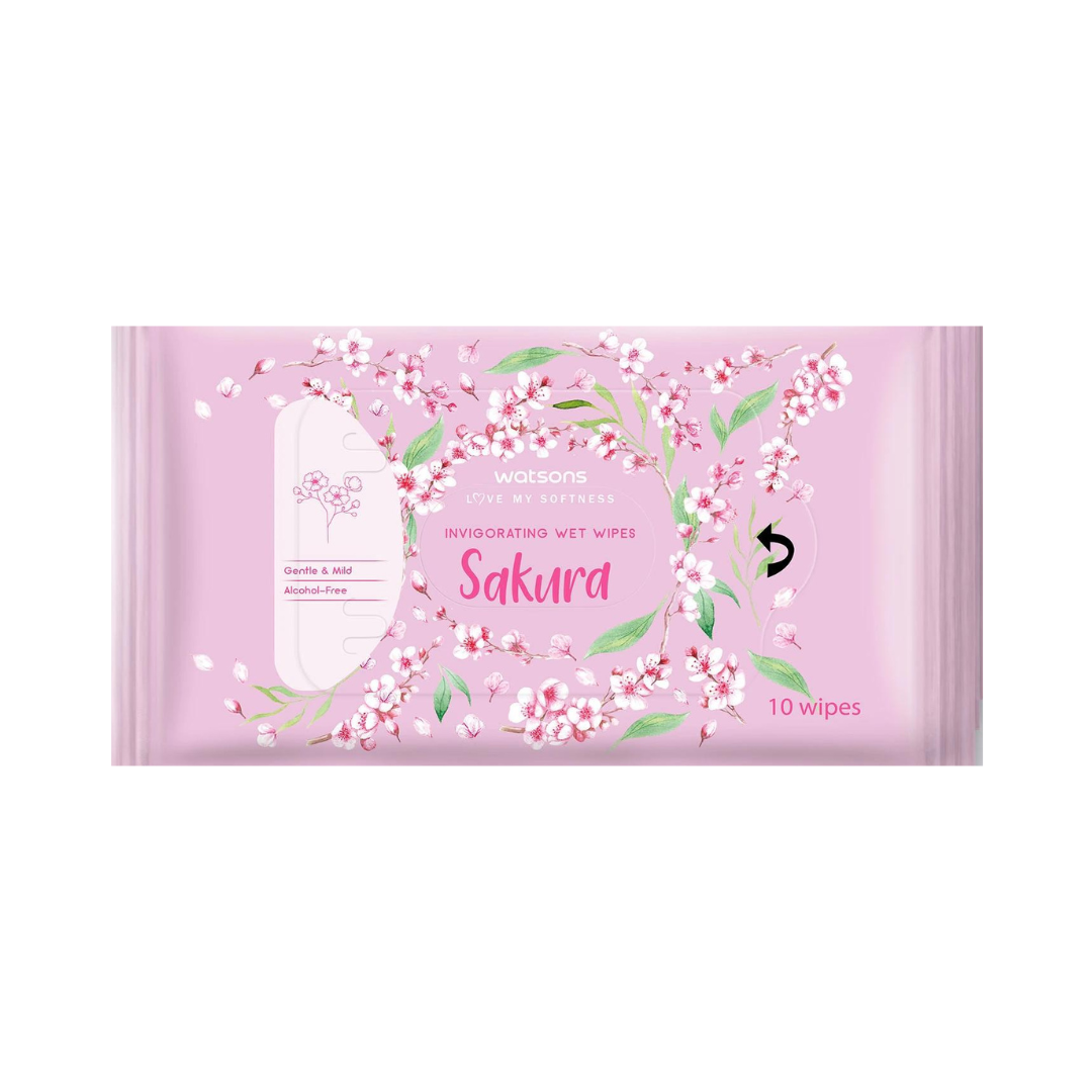 INVIGORATING WET WIPES SAKURA SCENTED (10 SHEETS)